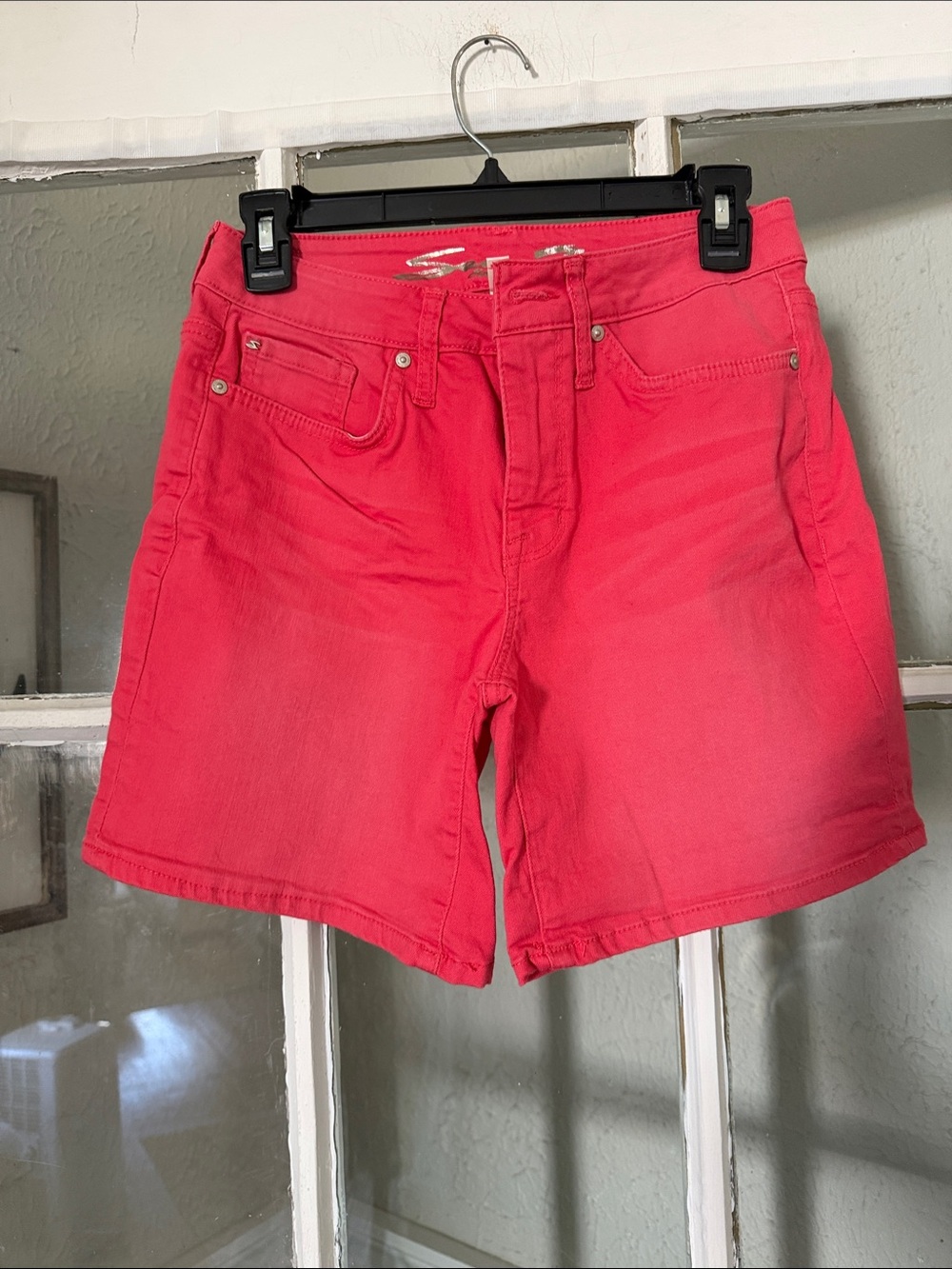 Seven Women’s High-Rise Pink Denim Shorts